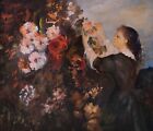 Clearance Sale Painting Woman Flower Garden Alexander Wecker-Bergheim 1924 -
