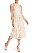 Alexia Admor Jacquard Embroidered Mid Fit & Flare Dress, Crew neck, XL, $199 NWT