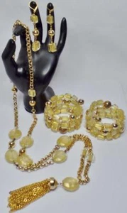 KJL KENNETH LANE PARURE MURANO GOLD GLASPERLEN HALSKETTE 2 ARMBAND OHRRING SET - Bild 1 von 1