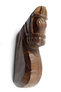 Antique Indian Hand Carved Solid Wooden Horse Head Bust wall Hanging. G62-94 - Picture 1 of 8