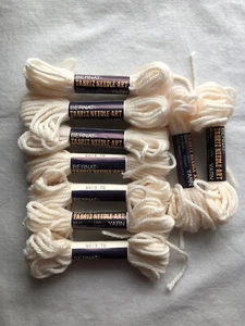 Lot 9 Skeins Bernat Tabriz Needle Art Yarn 8.8 yds 100% Polyester Cream Color 70 - Picture 1 of 1