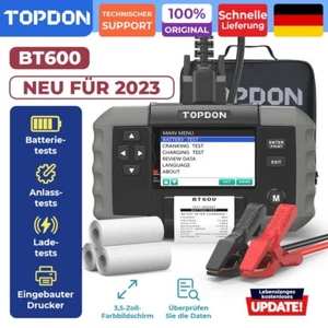 🔥TOPDON BT600 12V Auto Batterietester KFZ Testgerät Prüfer mit Drucker PKW CCA - Zdjęcie 1 z 12