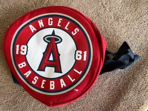 Los Angeles Angels Baseball 9"×9" Insulated Cooler Bag with Straps Red And Blue Cover