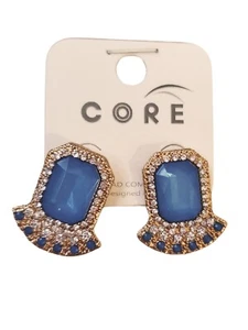 Orecchini blu tono argento con cristalli e strass - Foto 1 di 1