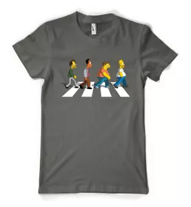 T-shirt bambino unisex personalizzata cartone animato Simpson Crossing Abbey Road - Foto 1 di 20