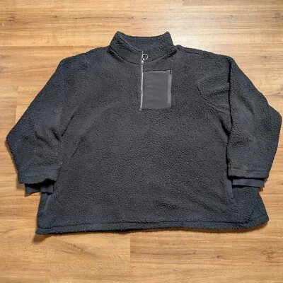 Chaqueta Sherpa Torrid Active para mujer talla grande 6 1/4 cremallera básica bolsillos negros Foto 1 de 4