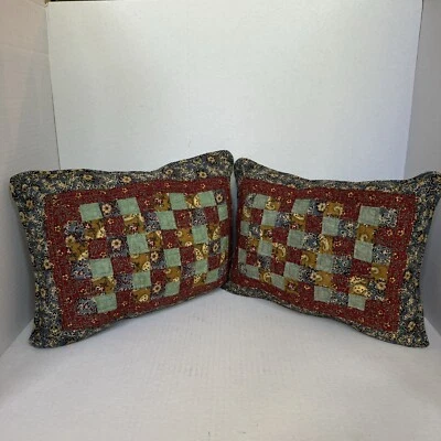 Juego de almohadas acolchadas de retazos vintage núcleo de cabaña Foto 1 de 4