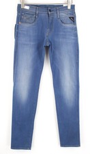 REPLAY Anbass W28/L30 Men Jeans Slim Fit Washed 5-Pocket Cotton Stretch Blue