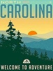 North Carolina United States Retro Travel Home Wall Decor Art Deco Poster Print