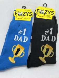 number one Papa Vatertag Foozys Socken 2 Paar blau schwarz - Bild 1 von 2