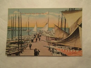 New Jersey Postcard Yacht Pier at Inlet Atlantic City NJ - Picture 1 of 2