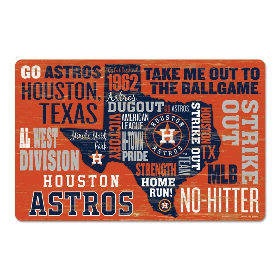 HOUSTON ASTROS H-TOWN PRIDE WORDAGE WOOD SIGN 11"X17'' NEW WINCRAFT - Image 1 of 1