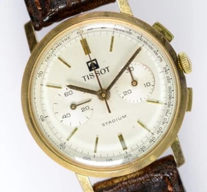 Tissot Stadium Bicompax Chrono  40002 Handaufzug Lemania 1277 Unisex 34mm - Picture 1 of 11