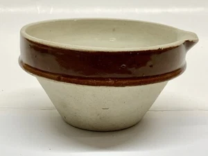 Antik Vintage Französisch Confit Becken Tian Mischen Steinzeug Schüssel braun 15 cmD - Bild 1 von 8