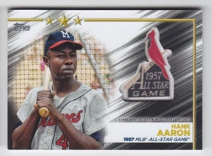 Parche de béisbol 2022 Topps Hank Aaron 1957 All Star Alumni conmemorativo Braves - Imagen 1 de 1