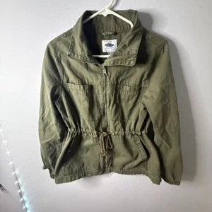 Old Navy Girls Anorak Jacket Green Full Zip Collar Size S - Picture 1 of 8