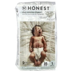 Clean Conscious Diapers™, Size 1, 8-14 lbs, Pandas, 35 Diapers - Picture 1 of 3