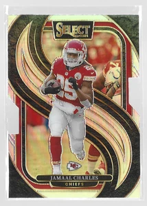Tarjeta paralela troquelada plateada nivel Premier Jamaal Charles 2024 Panini Select - Imagen 1 de 2