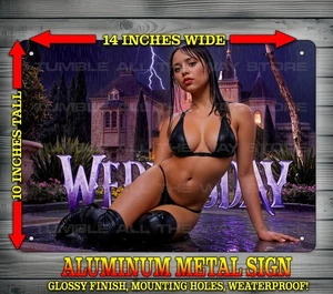 Sexy Wednesday Addams in Bikini Metal Sign Wall Art 10" x 14" - Picture 1 of 1