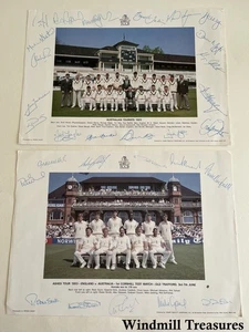 INGHILTERRA E AUSTRALIA 1993 SQUADRE DI CRICKET STAMPE FIRMATE - OTTIME CONDIZIONI - Foto 1 di 12