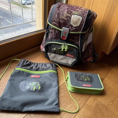 Schulranzen Step by Step Traktor Ranzen graugrün Turnbeutel Mäppchen Schultüte - Bild 1 von 4