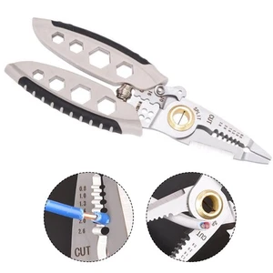 7-inch Multipurpose Wire Stripper Electrician Crimpe Pliers Cable Cutters - Photo 1/10