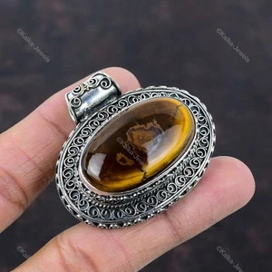 Friendship Day Sale Marra Mamba Tiger Eye Stone Vintage Pendant Sterling Silver - Picture 1 of 6