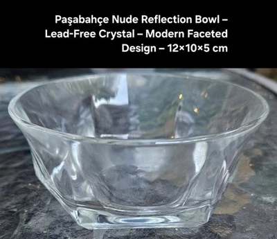 Paşabahçe Cuenco Reflejo Desnudo Cristal Sin Plomo Moderno Diseño Facetado 12x10x5 Cm Foto 1 de 4