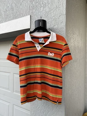 Top a rayas manga corta cuello abotonado 32/46 Dolche & Gabanna años 2000 para mujer Foto 1 de 4