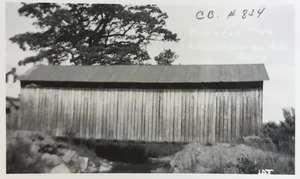COVERED BRIDGE RPPC Photo PC Hanover Twp Columbiana County Ohio - Picture 1 of 3