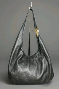 IMPRESIONANTE BOLSO HOBO MICHAEL KORS CUERO GRANULADO NEGRO F-1104 - Imagen 1 de 11