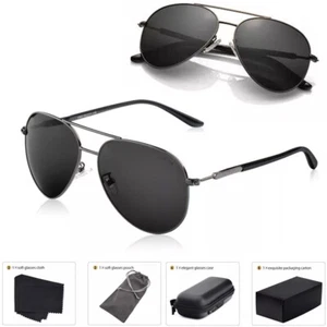 Unisex Classic Aviator Sunglasses Driving Sun glasses Polarized Lens UV Blocking - Picture 1 of 6