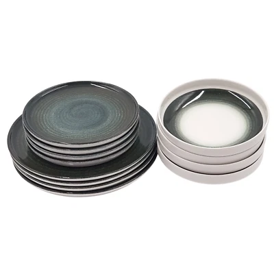 HAPI STUFF Modern Stylish 12 Piece Porcelain Dinner set for 4