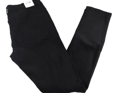 Pantalones de mezclilla de algodón para hombre nuevos 32 x 31 negros lisos rasgados hasta la rodilla súper ajustados Foto 1 de 4