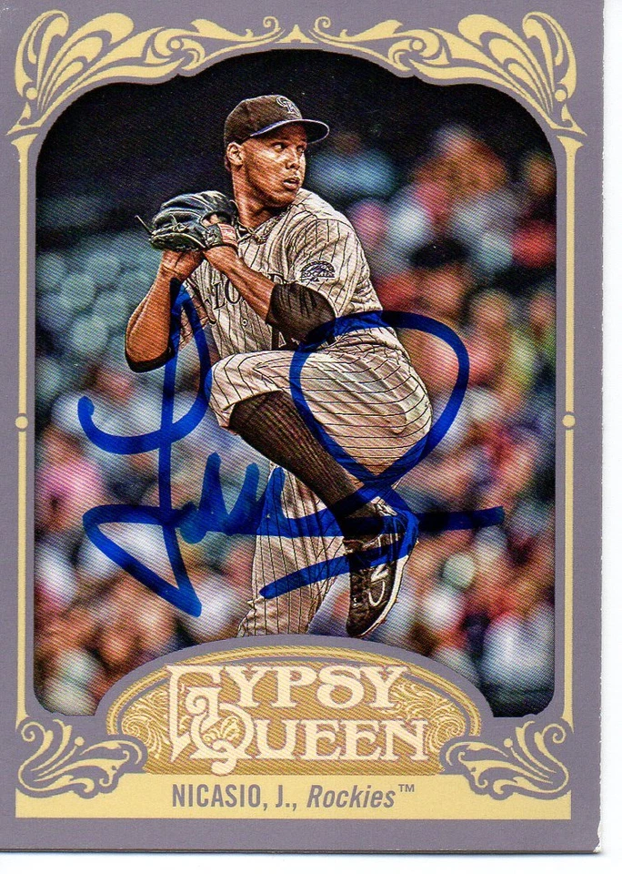 Juan Nicasio Colorado Rockies 2012 Topps Gypsy Queen Signed Card - Image 1 of 1