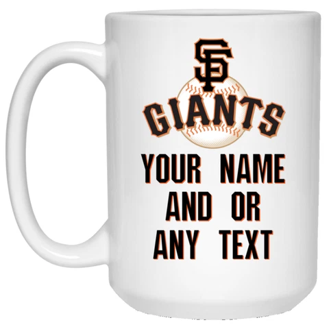 Custom Personalized San Francisco Giants Logo White 15 oz Ceramic Coffee Mug Cup Cover