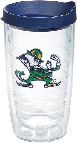 Tervis Notre Dame Fighting Irish Leprechaun Tumbler w/Emblem and Navy Lid 16oz Cover