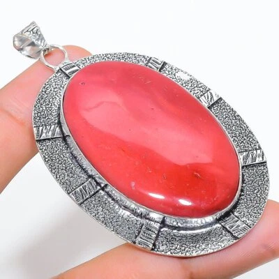 Colgante Joyería Étnica Hecho a Mano Piedras Preciosas Mookaite Rojo 2.99" GM-366 Foto 1 de 2