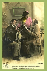 12" X 18" Reproduced Antique Phonograph Graphophone Poster on Canvas - Picture 1 of 1