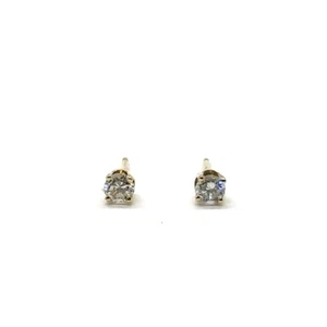 Gold-Diamond Earrings 2 Diamonds .18 Carat T.W. 14K Yellow Gold 0.5g (EPJ026148) - Picture 1 of 6