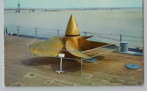 Mobile Alabama AL USS Alabama Schlachtschiff Propeller Chrom Postkarte 50er-60er Jahre - Bild 1 von 2