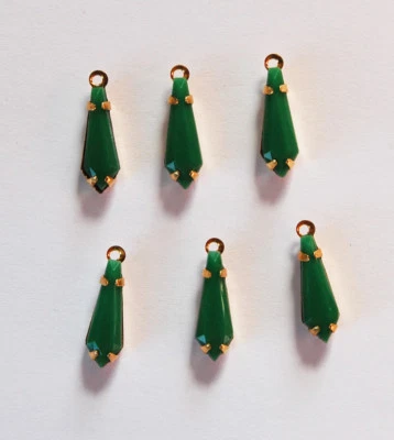 ВИНТАЖНЫЙ 6 ГРАНЕНОЕ СТЕКЛО ПОДВЕСКА БУСИНА • ВОЗДУШНЫЙ ЗМЕЙ ФОРМА 15 x 5 мм • различные цвета - Изображение 1 из 2