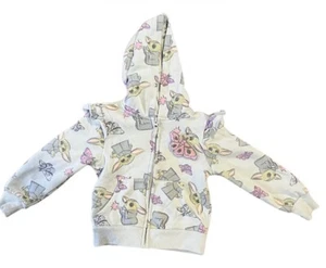 Star Wars Yoda Girls Hoodie Jacket Sweatshirt Full Zip - Picture 1 of 2