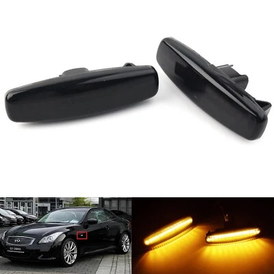 2x Luces de señalización laterales LED ámbar humo para Nissan Pathfinder/Infiniti M35 M45 G35 Foto 1 de 4