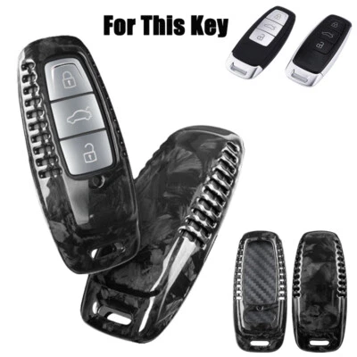 Funda Carcasa Llavero Coche Fibra Carbono Para Audi Q3 Q5 A6L A7 A8 A3 A4 A6 S8 Quattro Foto 1 de 4