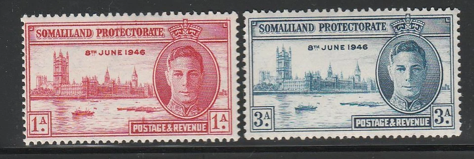 SOMALILAND PROTECTORATE KGVI VICTORY STAMPS 1946 MNH - KGVI35 - Image 1 of 1