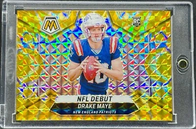 Drake Maye RARE ROOKIE RC GOLD MOSAIC REFRACTOR INVESTMENT CARD SSP PATRIOTS - Image 1 of 2