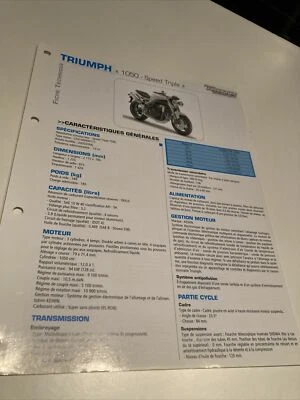 Triumph 1050 Speed Triple 2005 2006 Technical Datasheet Motorbike Control Strut - image 1 of 4