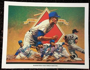 Foto de béisbol de los Dodgers Union 76 Maury Wills 104a base robada de los Dodgers Union - Imagen 1 de 1