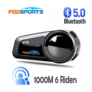 Fodsports FX6 Intercom Motorrad Gegensprechanlage Bluetooth Headset 1000m FM DE - Bild 1 von 12